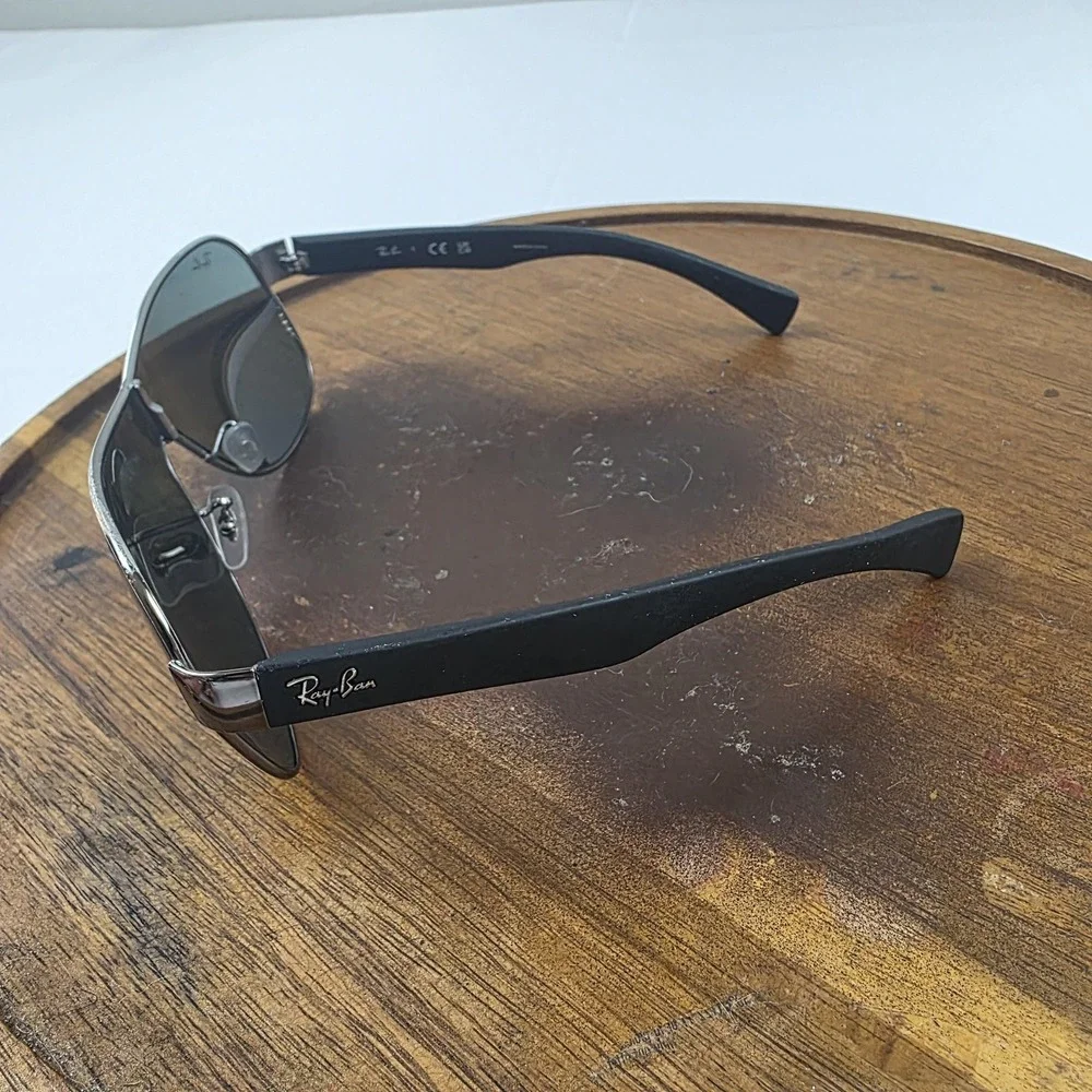 Ray-Ban RB 3471 Sunglasses Mens One Size Black Gray Tinted Metal Shield 004/71